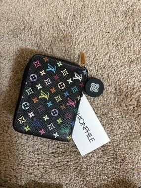 Louis Vuitton Black Multicolor Monogram Zip Around Wallet
